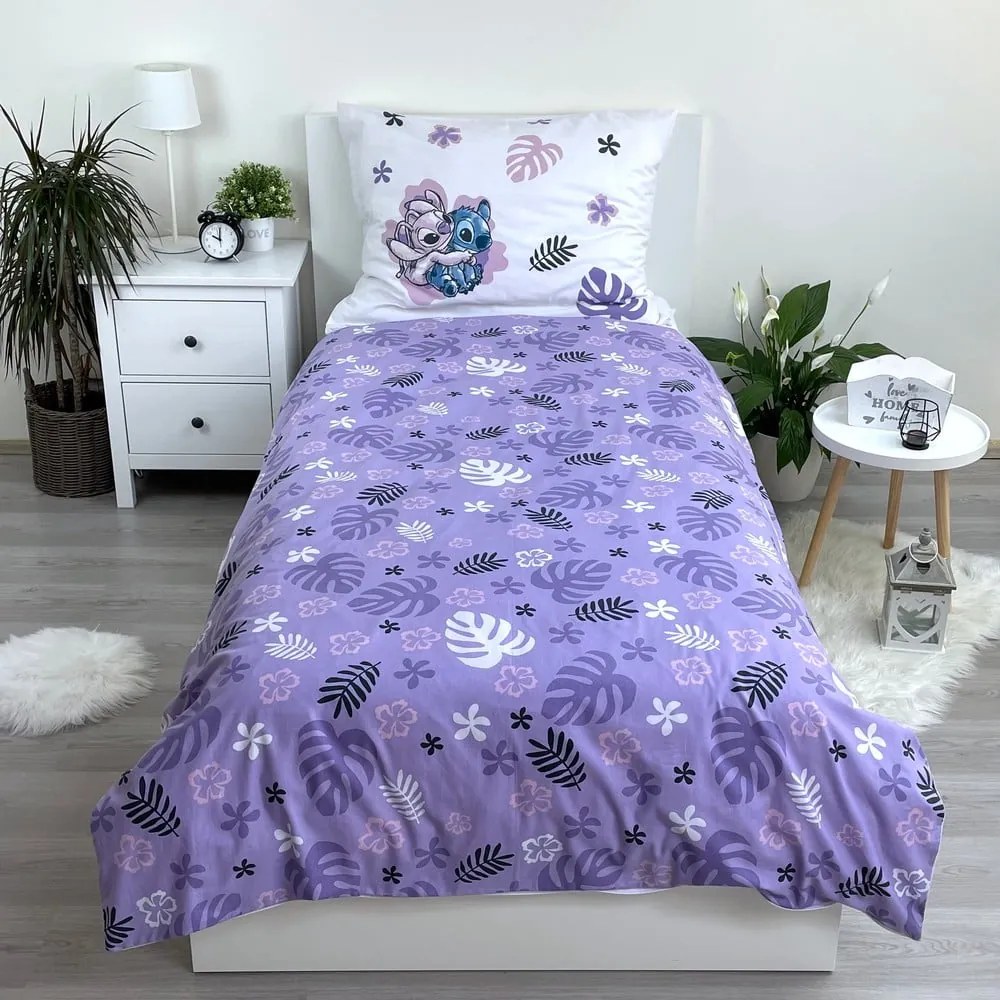 Egyszemélyes pamut gyerek ágyneműhuzat 140x200 cm Lilo and Stitch – Jerry Fabrics