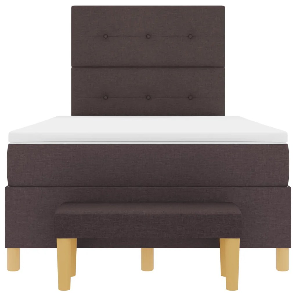 Boxspring Ágy Matrac és Pad Sötétbarna 120x200 cm Szövet