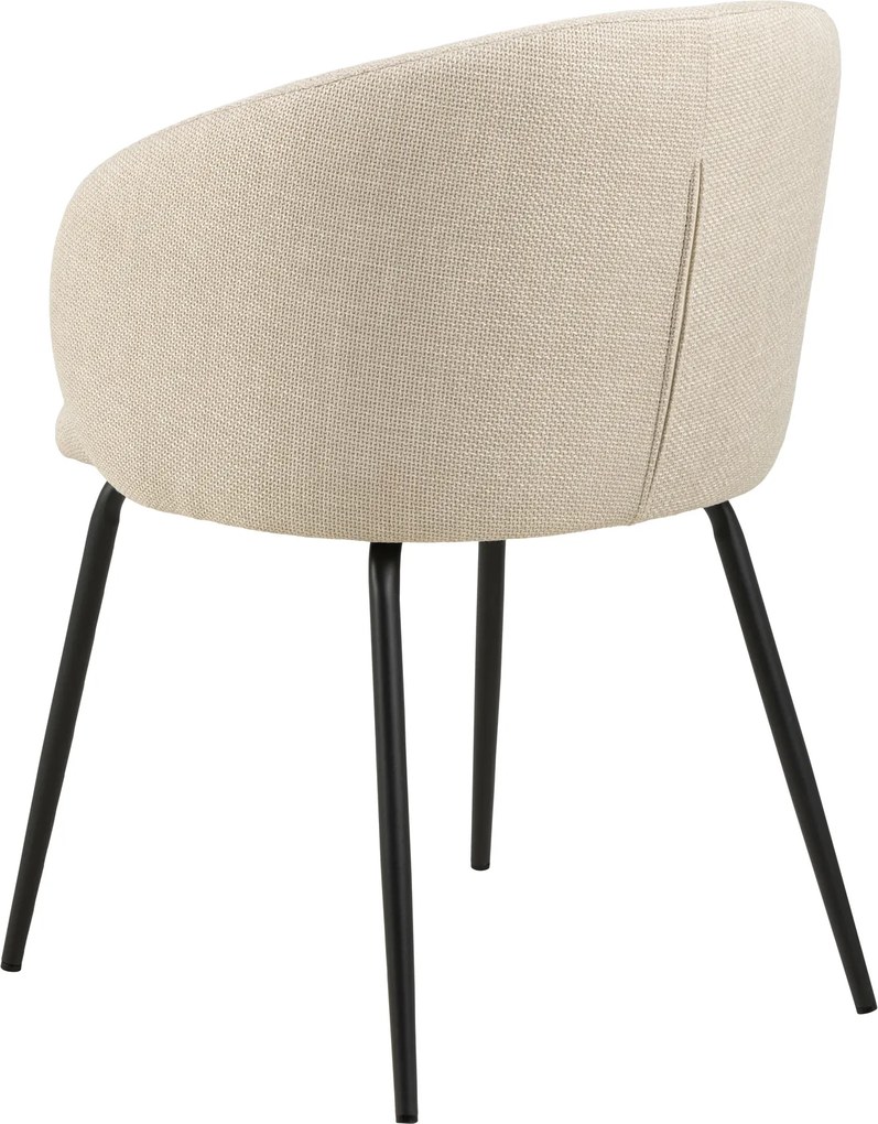 MAZZONI EXPORT CLARA Bézs (Basel 24 szövet)/fekete lábak - MODERN KÁRPITOZOTT KAGYLÓSZÉK LOFT STÍLUSÚ NAPPALIBA/ÉTKEZŐBE/IRODÁBA