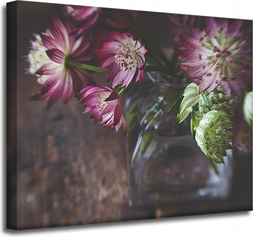 Vászonkép Botanika Virágok vázában 50x40