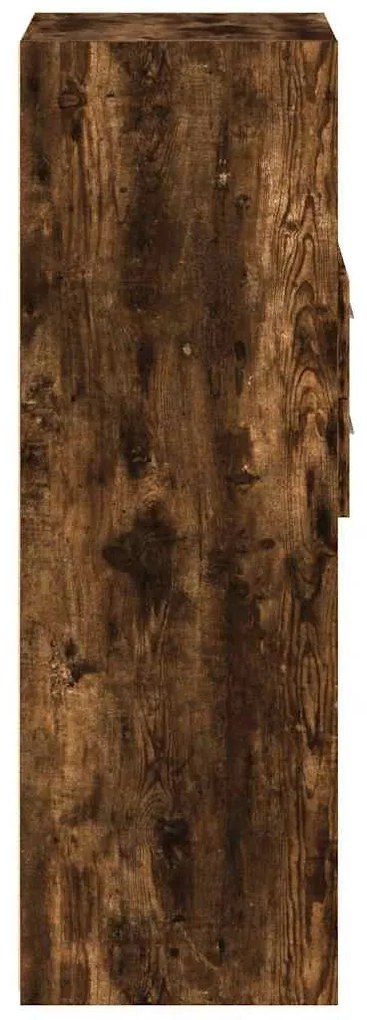 füstös tölgy színű szerelt fa magasszekrény 50 x 42,5 x 124 cm
