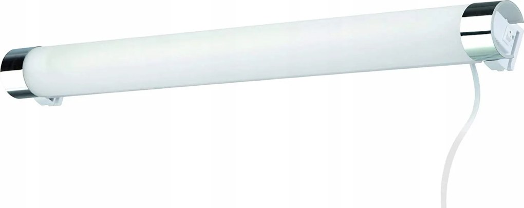 Fürdőszobai króm tükör fali lámpa Briloner kapcsolóval Tejüveg