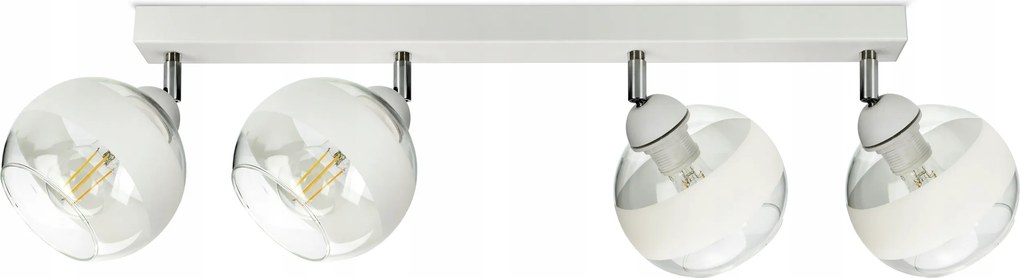 Mennyezeti Függő Lámpa Csillár Fehér Üveg Gömbök Fehér Belt BG4 Led E27