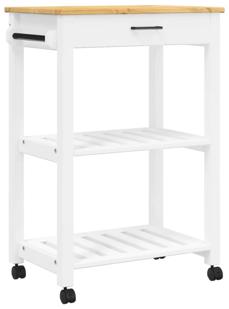 MONZA tömör fenyőfa konyhai kocsi 60 x 40 x 90 cm