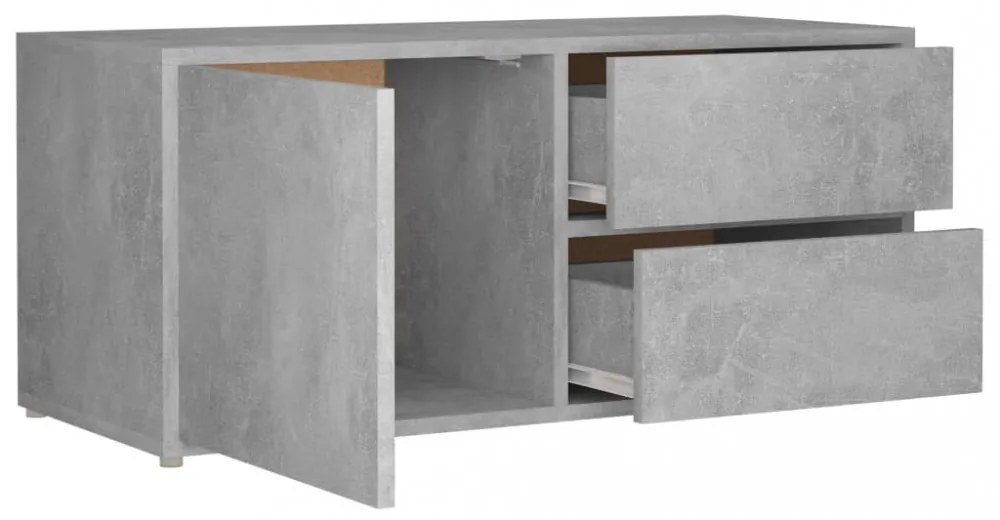 betonszürke szerelt fa TV-szekrény 80 x 34 x 36 cm