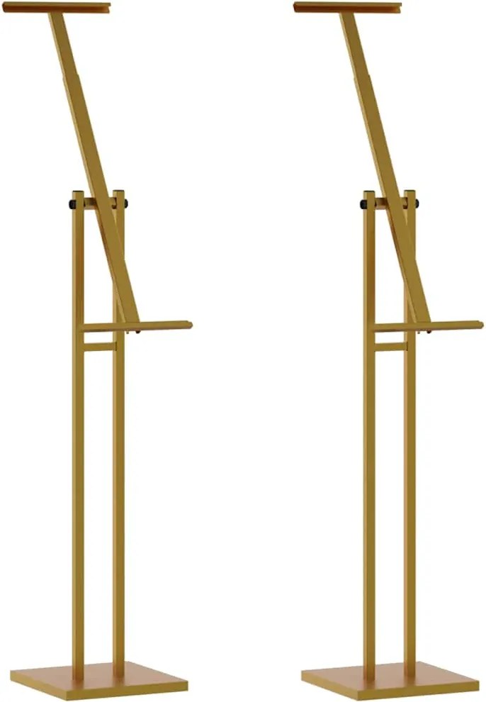 vidaXL Kiállító Állvány 2 pcs Arany 26,5 x 26,5 x 150 cm Acél