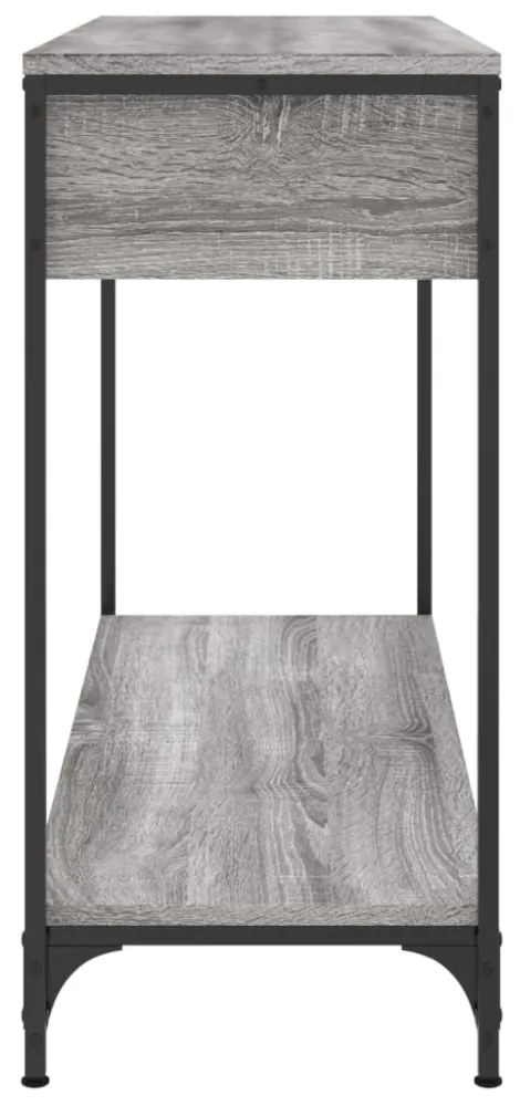 szürke sonoma színű szerelt fa konzolasztal 100 x 34,5 x 75 cm