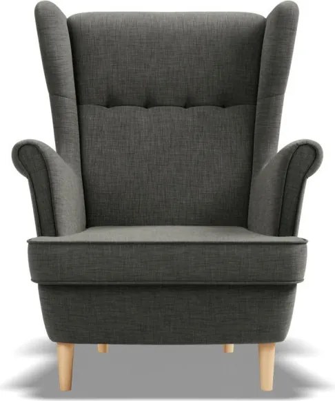 Uszak fotel, fonott, fekete