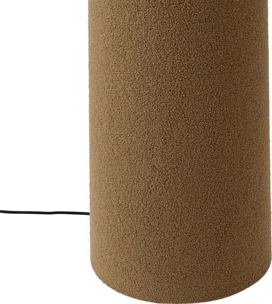 Japandi állólámpa barna Teddy szövet 2-lámpás - Trompet