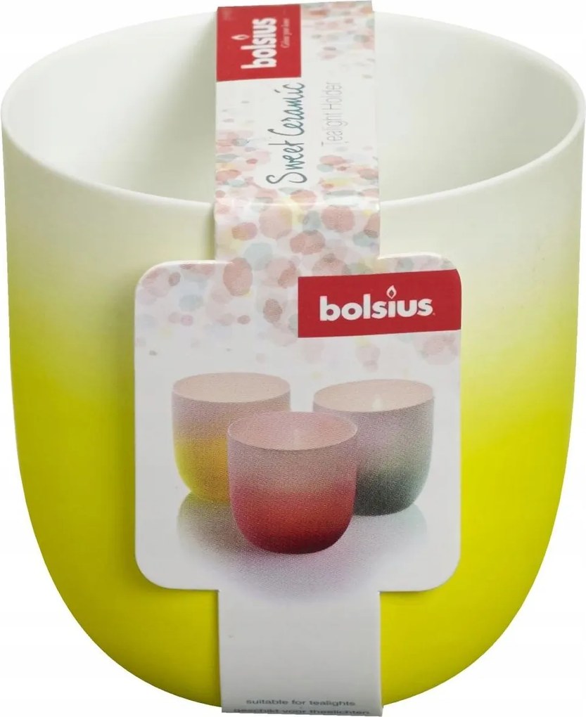 Bolsius Kerámia Gyertyatartó Sárga "fading" 75/70
