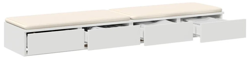 Ágyfiókok fiókkal Fehér 140 x 36.5 x 16.5 cm Faanyag