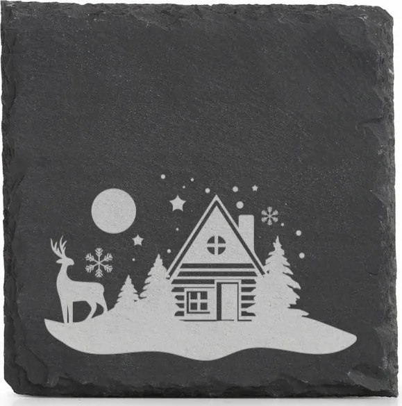 Kő alátét x4 dekoratív kunyhó az erdőben Szarvas