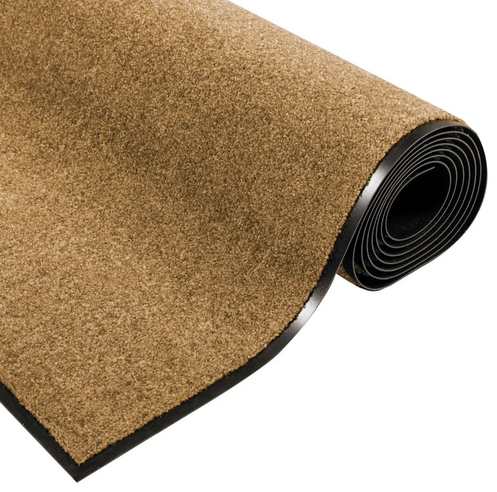 Ajtószőnyeg Krém és fekete 120 x 250 cm Poliamid és PVC