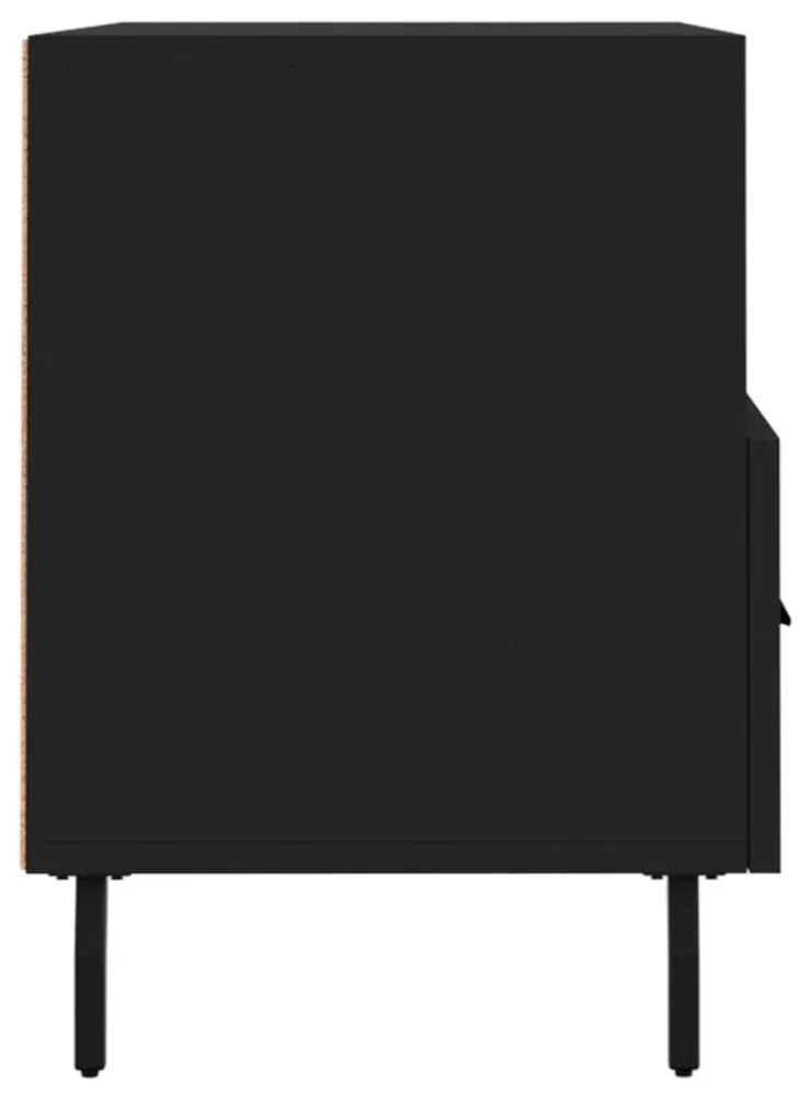 fekete szerelt fa TV-szekrény 80 x 36 x 50 cm