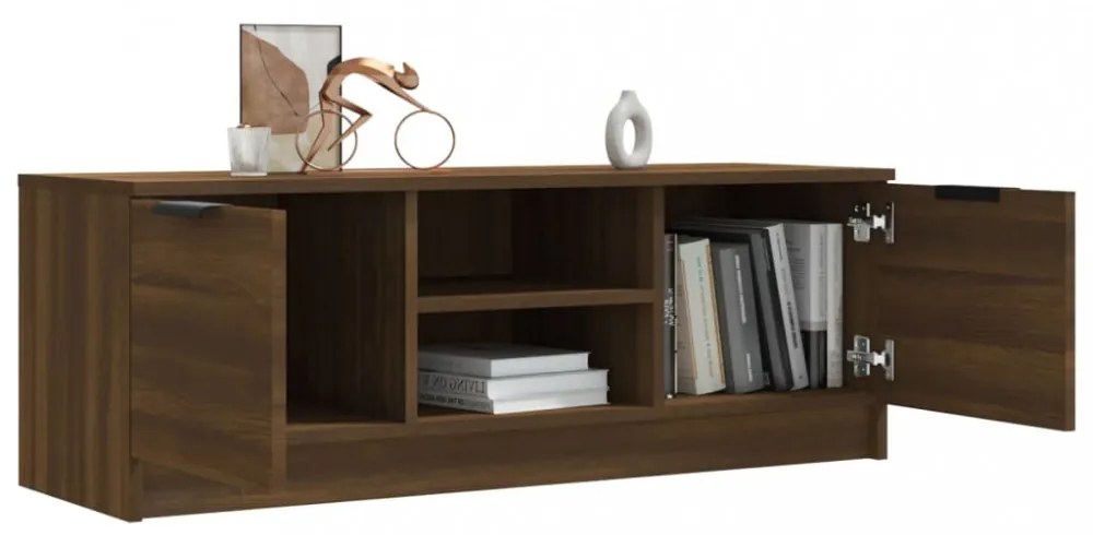 barna tölgy színű szerelt fa TV-szekrény 102 x 35 x 36,5 cm