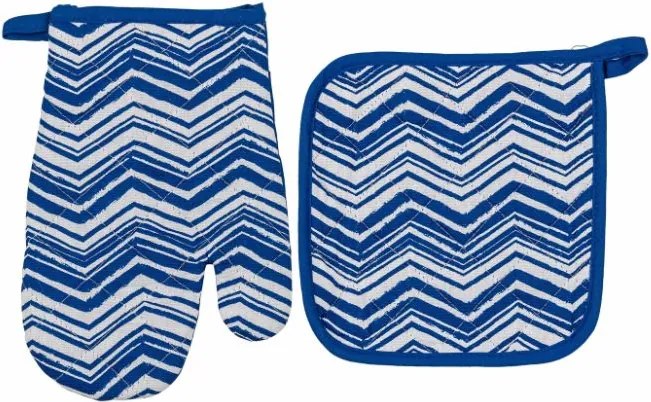 Konyhai kesztyű és konyhai tappancs Miss Lucy kék