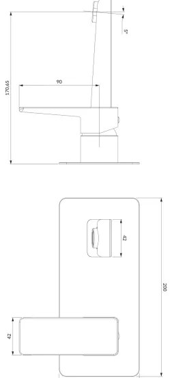 OMNIRES PM7415BL PARMA falba alatti mosdó csaptelep matt fekete