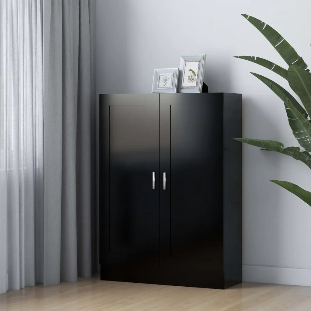 fekete szerelt fa könyvszekrény 82,5 x 30,5 x 115 cm