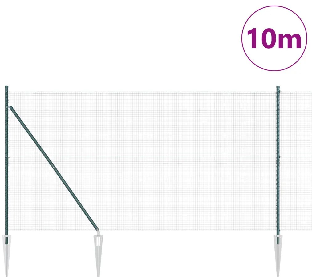 Hegesztett Drótkerítés 7 Tüskés Posta Zöld 1.4x10 m Acél