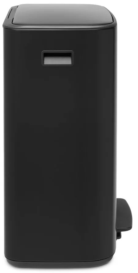 Matt fekete acél szelektív pedálos szemetes 60 l Bo – Brabantia