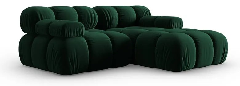 Zöld bársony sarokkanapé (jobb oldali) Bellis – Micadoni Home