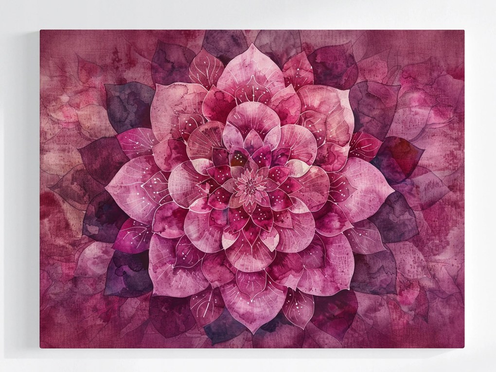 Poszter Rózsaszín Lótusz Mandala Szirmok Harmóniája 80x60