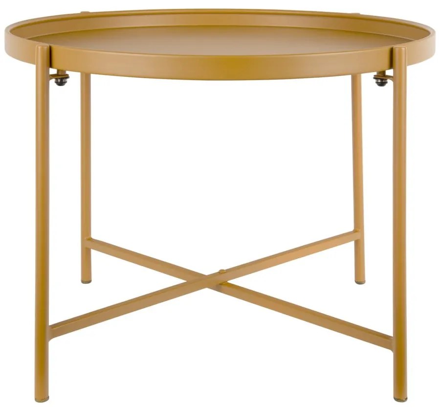 Okkersárga fém kerek dohányzóasztal ø 50 cm Meseta – Leitmotiv