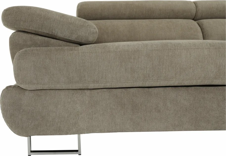 Ülőgarnitúra, világosbarna melír, szövet, jobbos, BUTON P