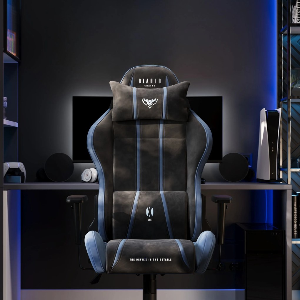 Gamer szék szövet Normal Size, fekete-kék: Diablo X-One 2.0 Night Blue