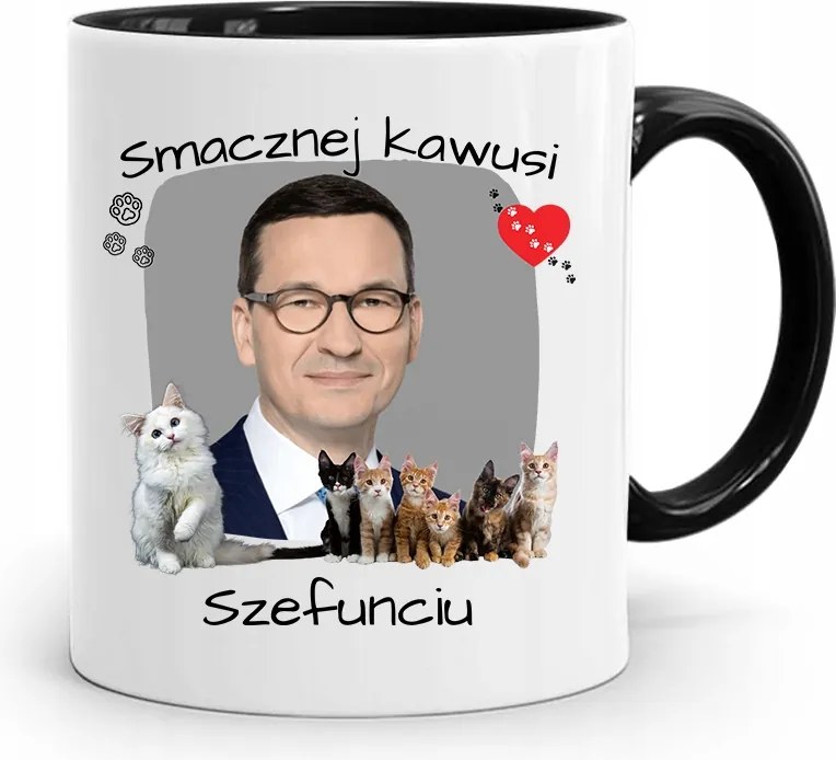 Bögre Fekete Politikusok Miniszterelnök Mateusz Morawiecki