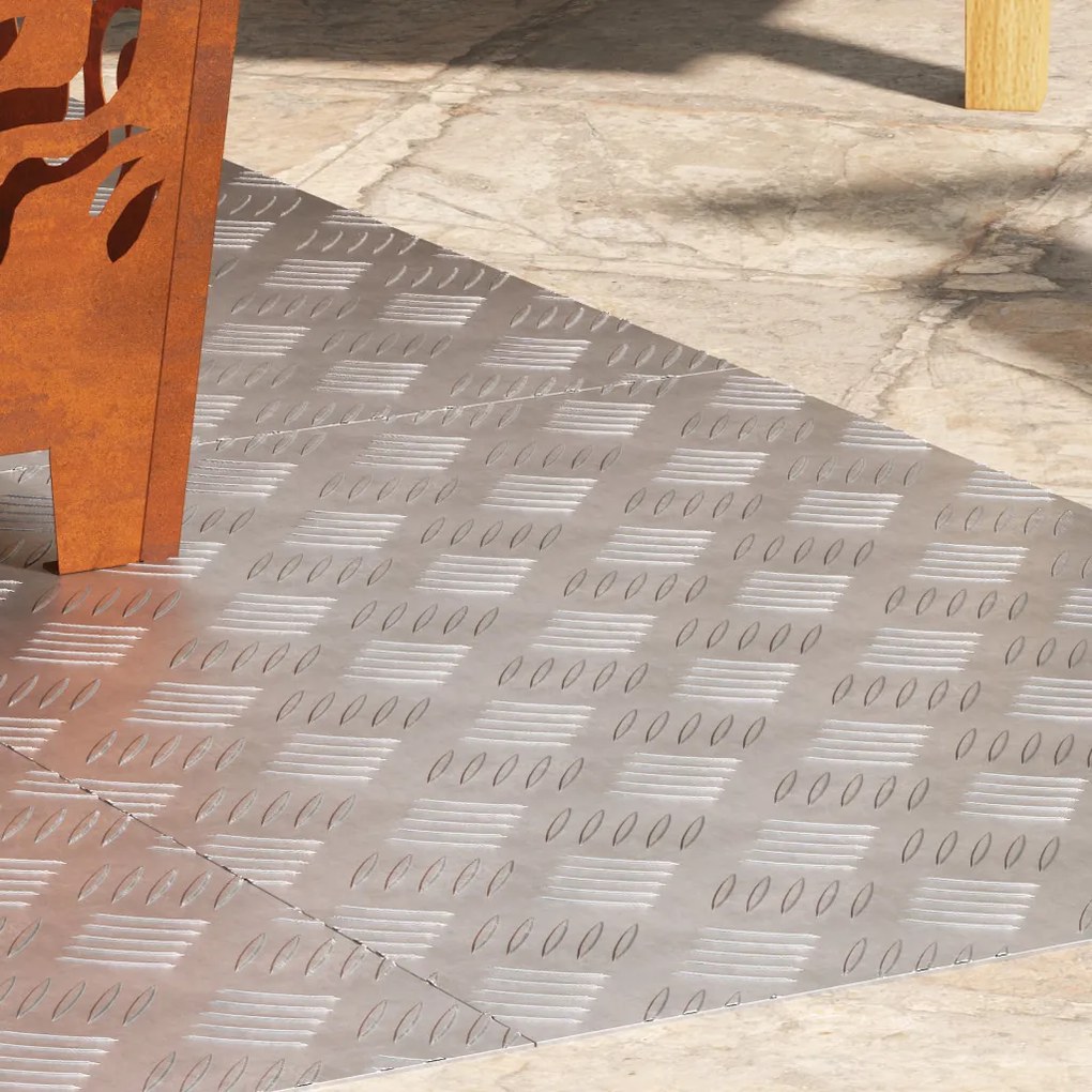Rácsos lemezek 4 pcs Ezüst 70 x 50 cm Alumínium