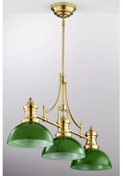 Jupiter 2074 - PLATINO rudas függeszték 3xE27/15W/230V zöld/arany