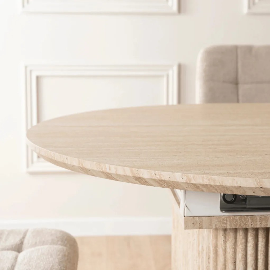 Kihúzható étkezőasztal 90–220 cm méretben, travertin színben OVAL