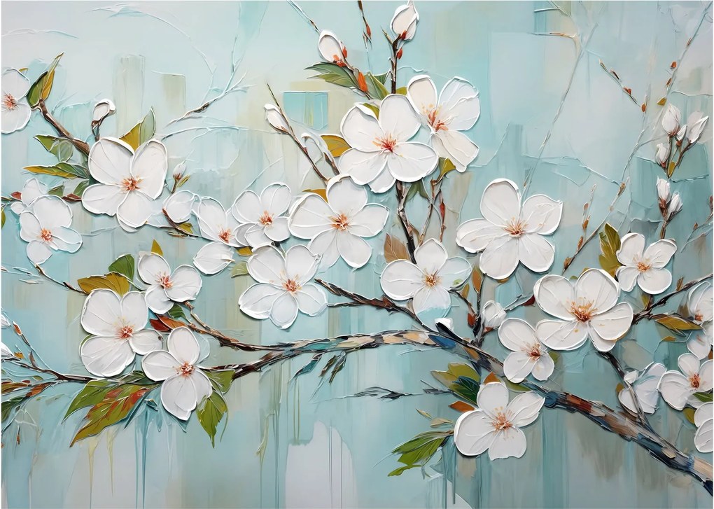 Kép - Festés, virágzó faágak (70x50 cm)