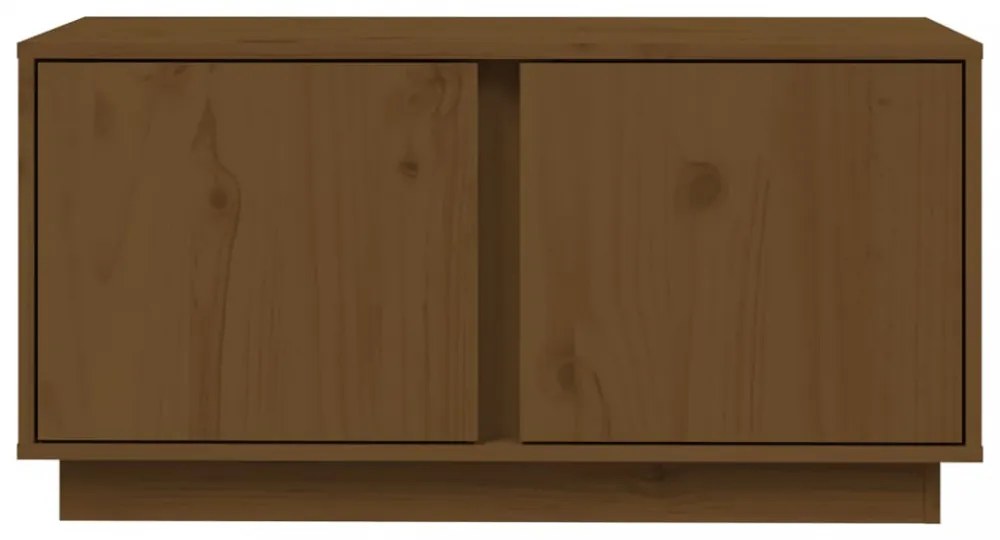 mézbarna tömör fenyőfa TV-szekrény 80x35x40,5 cm