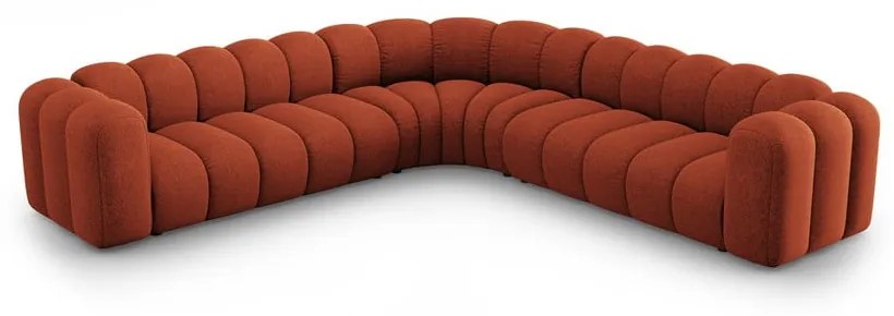 Téglavörös zsenília moduláris sarokkanapé Lupine – Micadoni