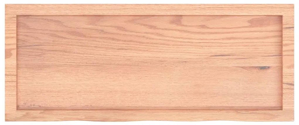 világosbarna kezelt tömör tölgyfa fali polc 100x40x(2-6) cm