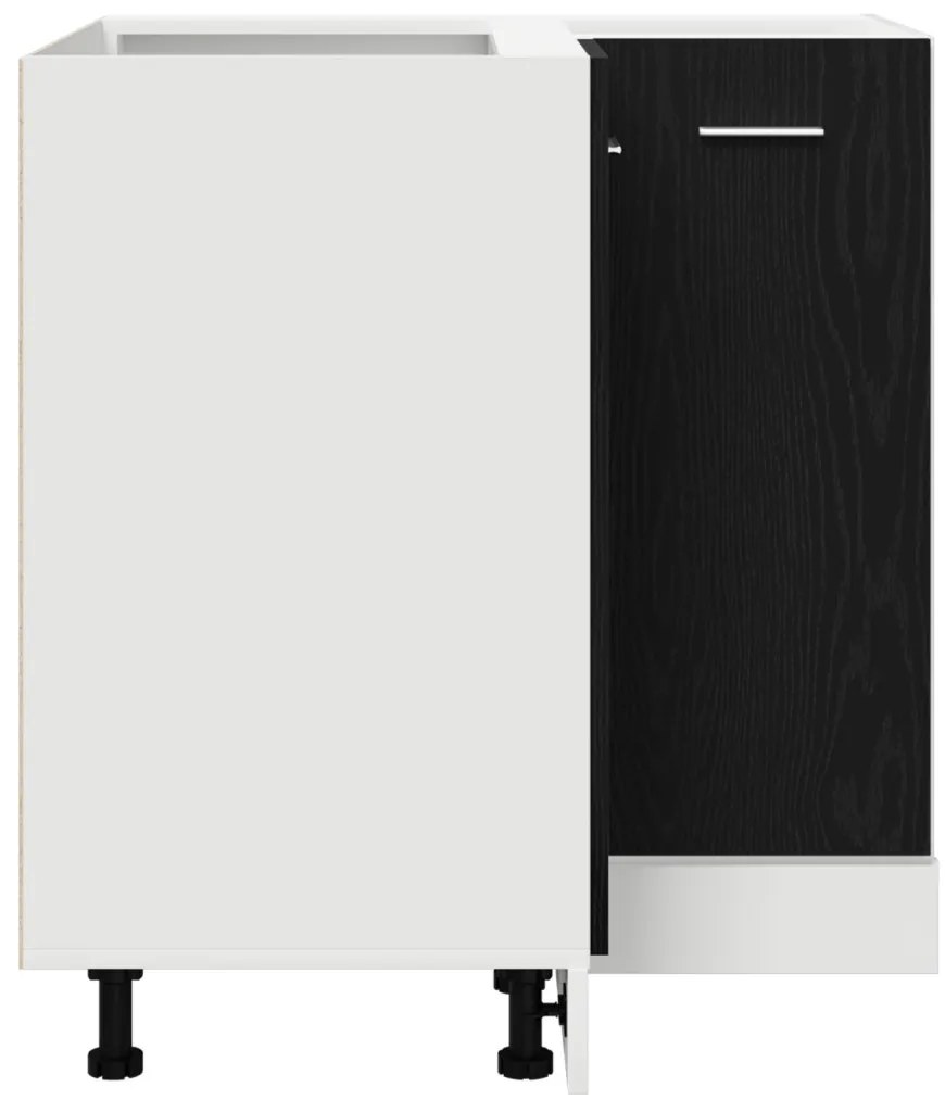 vidaXL Fekete Tölgy Sarok Alsó Szekrény - 75.5 x 75.5 x 81.5 cm, MDF-ből készült