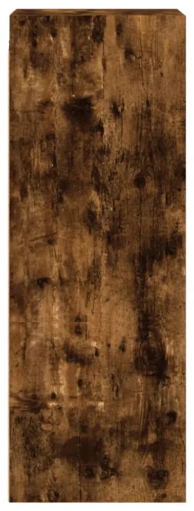 füstös tölgyszínű faliszekrény üvegajtókkal 35x37x100 cm