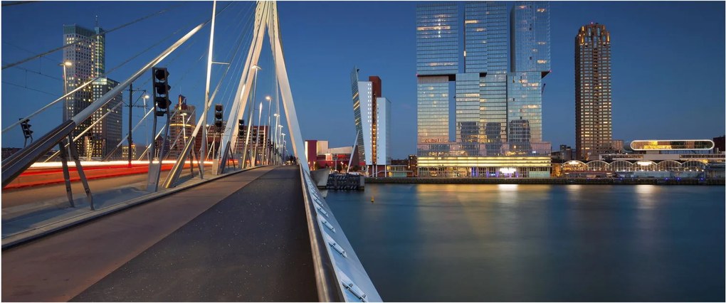 Kép - Alkonyat Rotterdamban, Hollandia (120x50 cm)