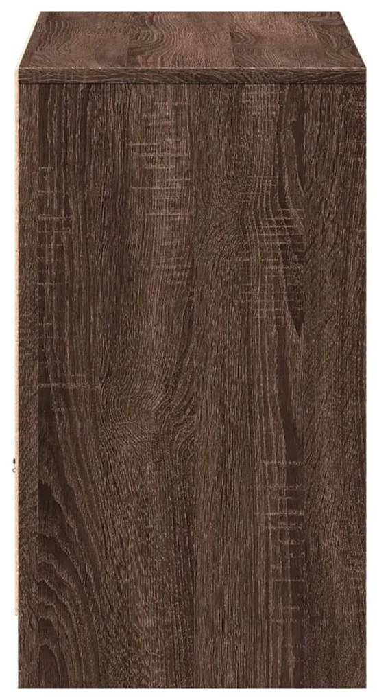 barna tölgy színű szerelt fa LED-es TV-szekrény 91x34x61 cm