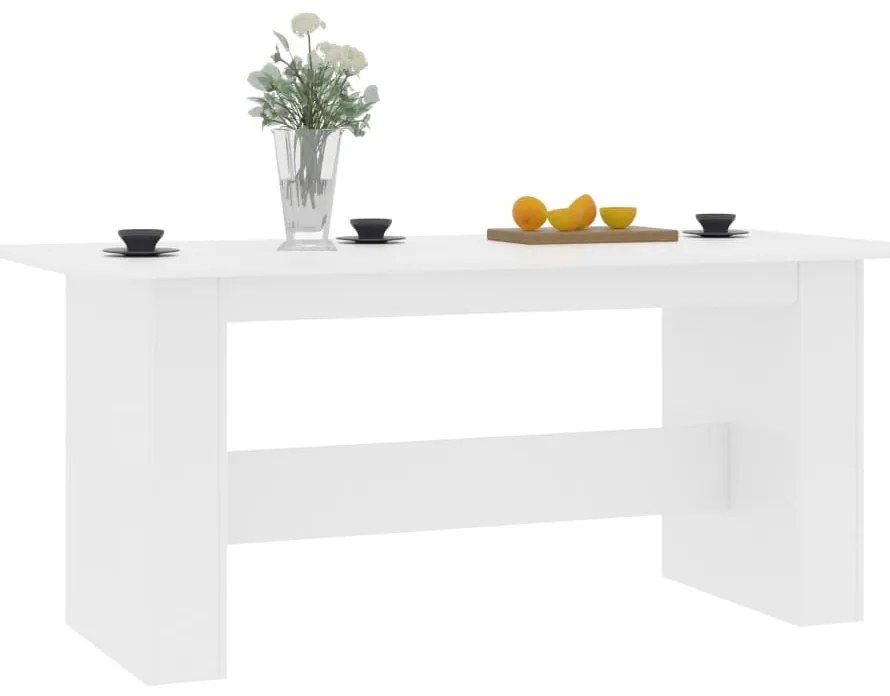 Fehér szerelt fa étkezőasztal 180 x 90 x 76 cm