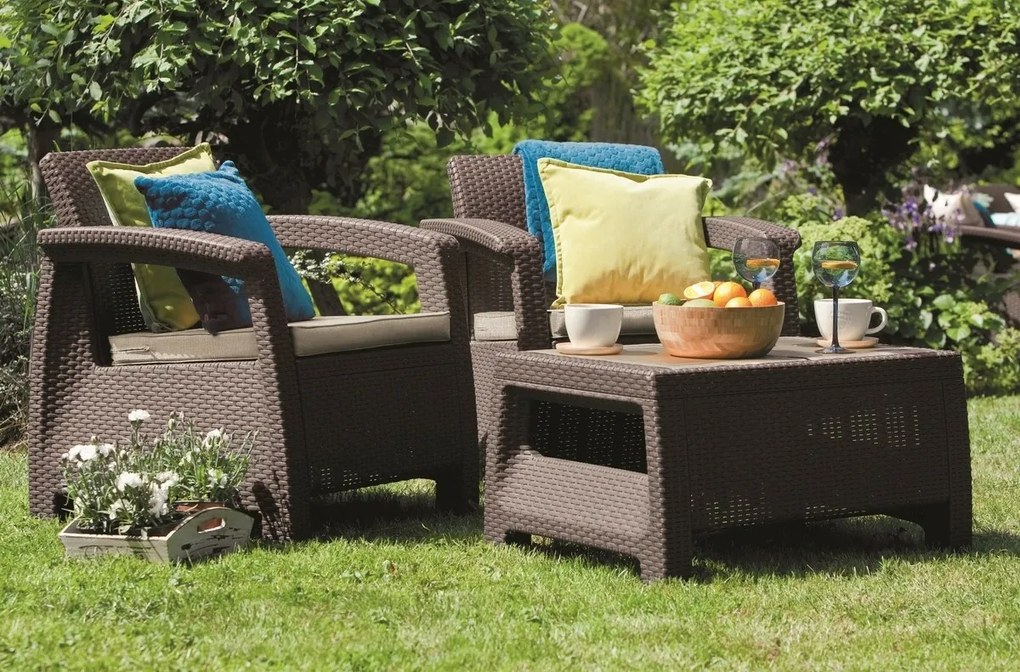 Keter Corfu WEEKEND kerti szett, barna