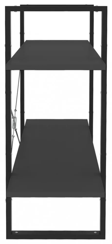 kétszintes szürke szerelt fa könyvszekrény 100 x 30 x 70 cm