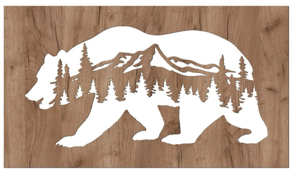 DUBLEZ | Fa falikép - Medve és hegyek