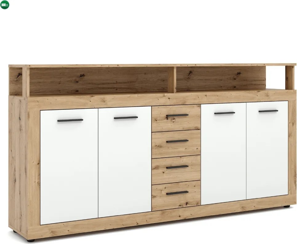 BLAGO komód 190 cm – artisan tölgy/fehér