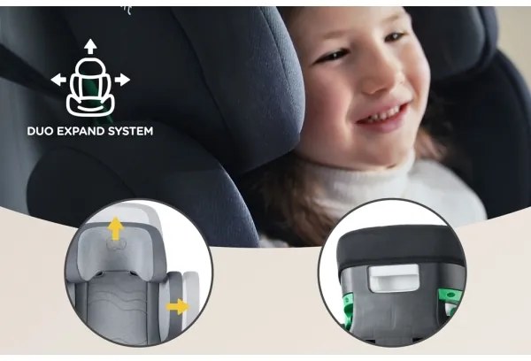 KINDERKRAFT SELECT - Autósülés XPAND 2 i-Méret (100-150 cm) Premium Rakéta szürke