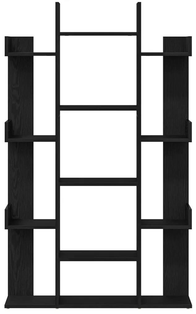 Fekete Tölgy Könyvespolc 86x25,5x140 cm Ipari Fa