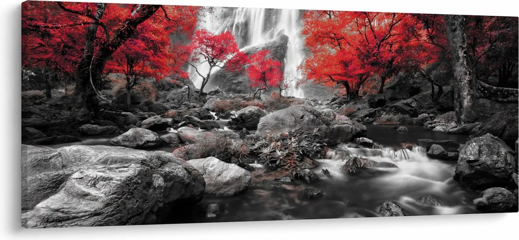 Kép - Vízesések az őszi tájban (120x50 cm)