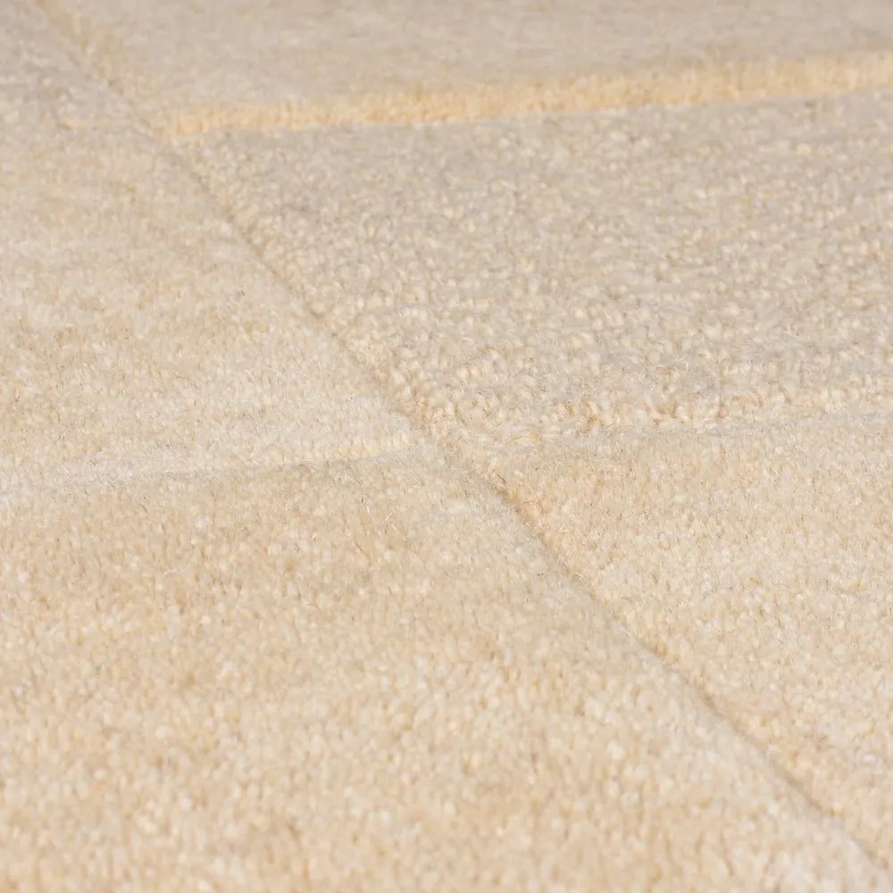 Bézs kézi szövésű gyapjú szőnyeg 300x400 cm Checkerboard – Flair Rugs